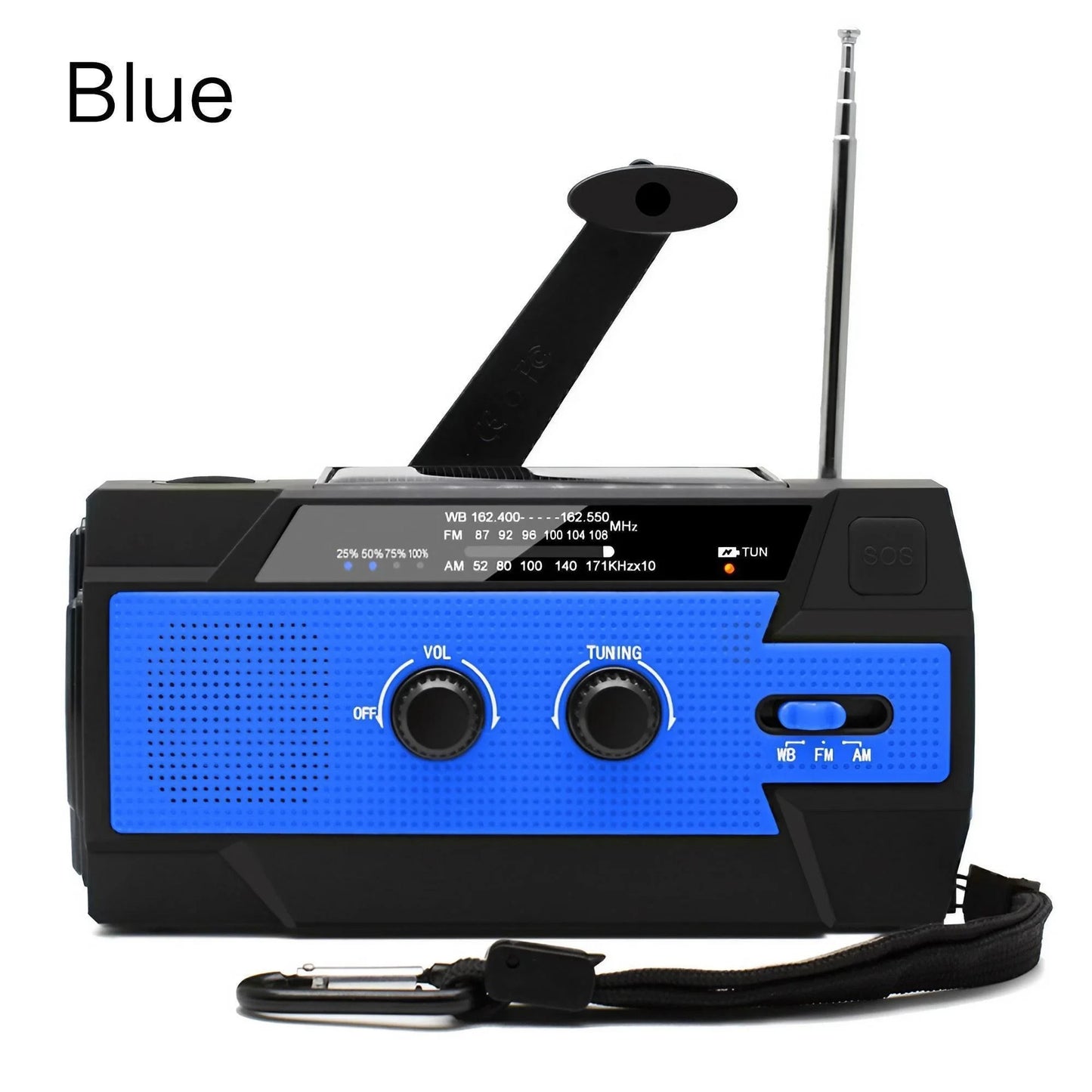 4-in-1 Emergency Radio with Solar & Hand Crank Power