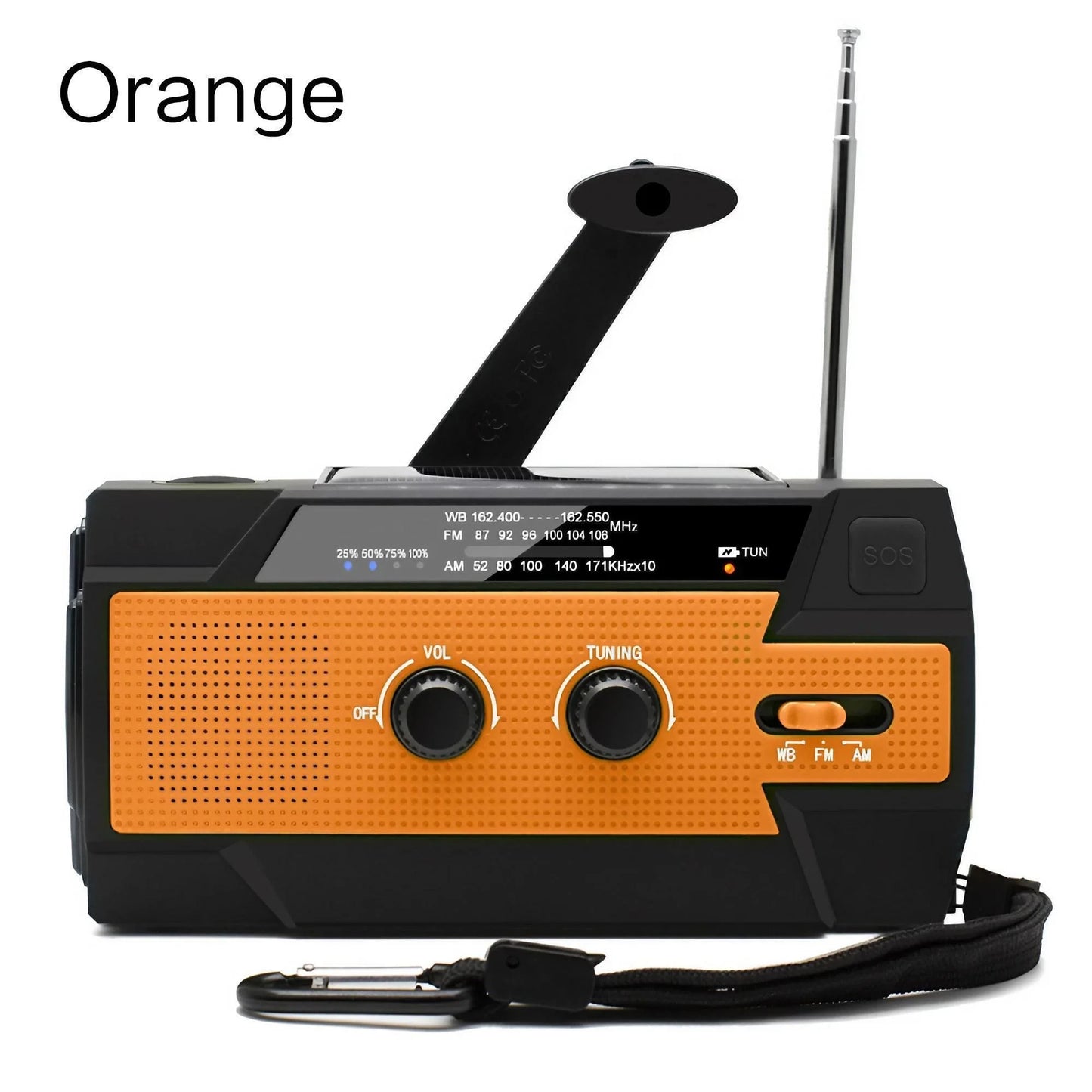 4-in-1 Emergency Radio with Solar & Hand Crank Power