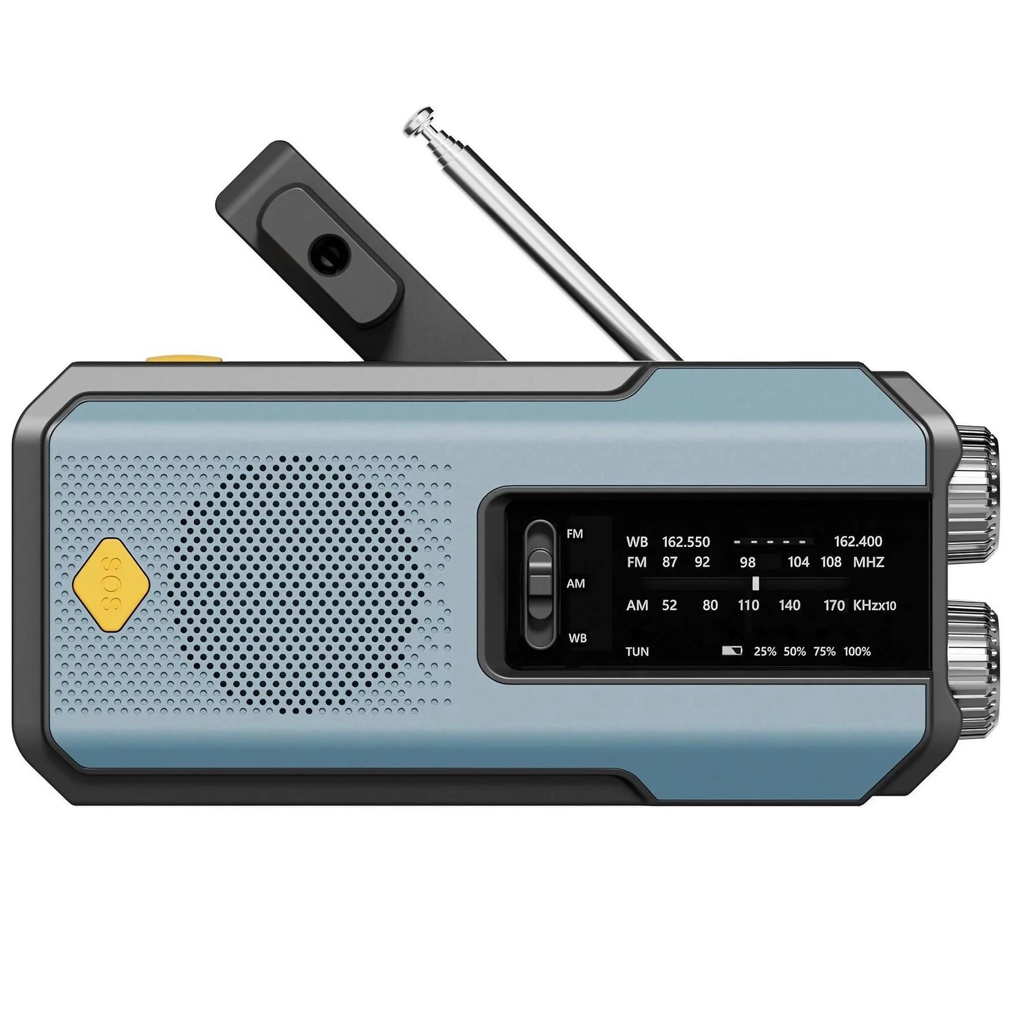 4-in-1 Emergency Radio with Solar & Hand Crank Power