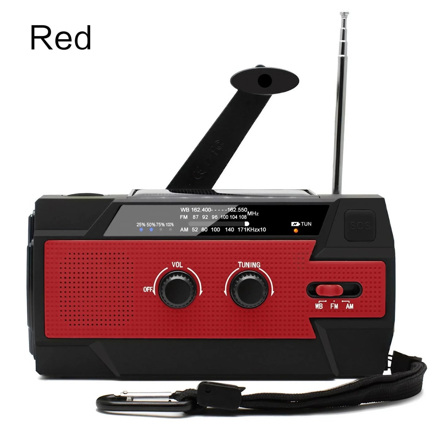 4-in-1 Emergency Radio with Solar & Hand Crank Power