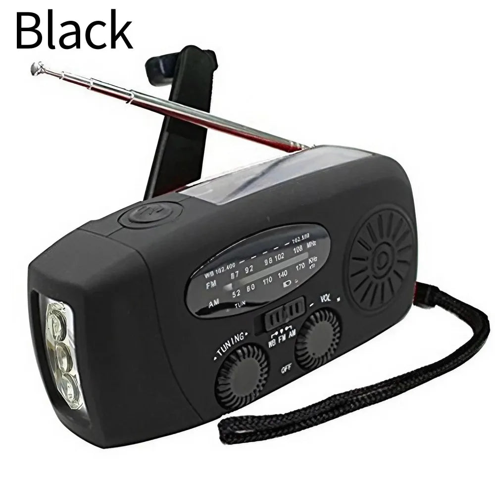 4-in-1 Emergency Radio with Solar & Hand Crank Power