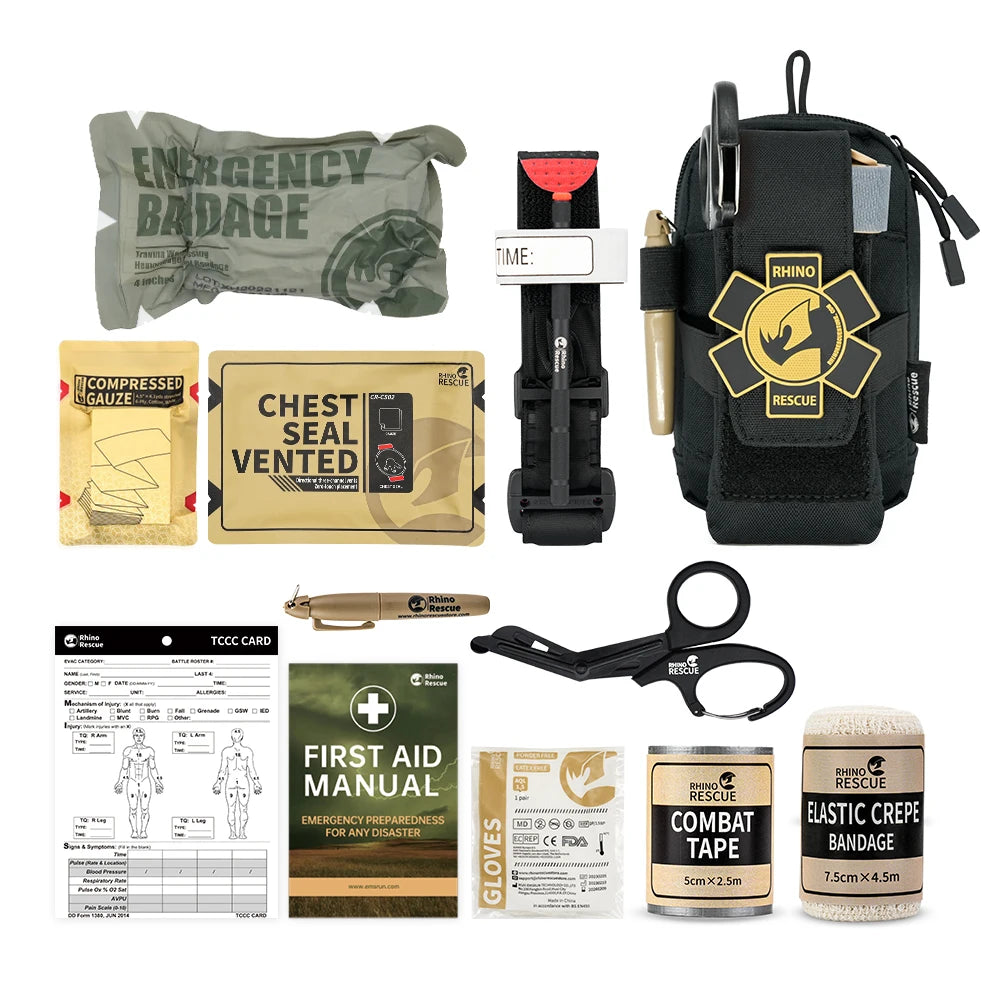 Professional Trauma Response Kit with Tactical Molle Pouch