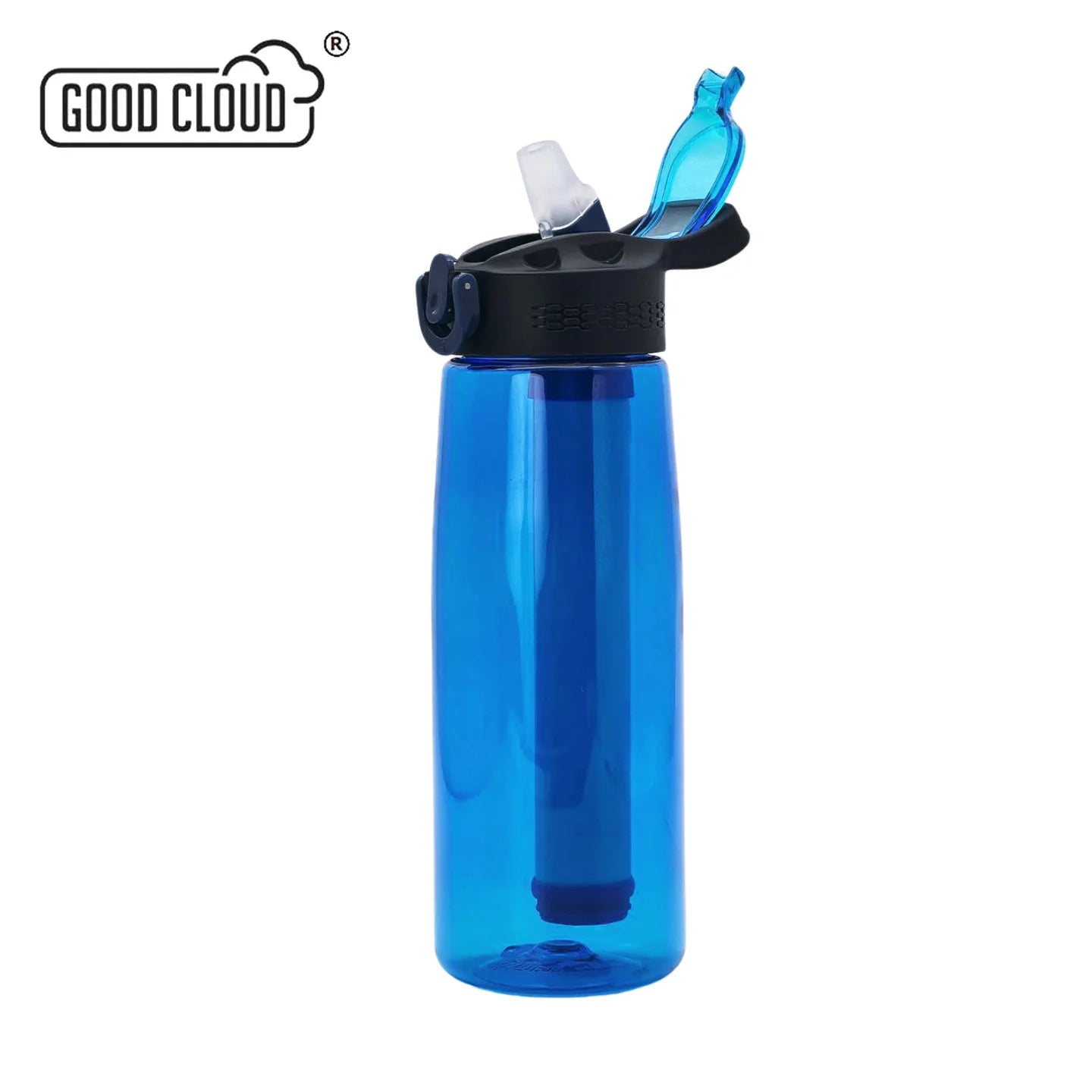 Water Bottle with Water Filter Lockable Lid BPA Free Water Outdoor Sports Camping Survival Emergency Supplies Hiking Filters